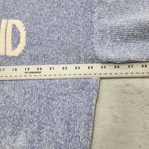Cynthia Rowley Sweater Womens XL Blue White Fuzzy Chenille Knit Weekend Casual - Picture 7 of 9
